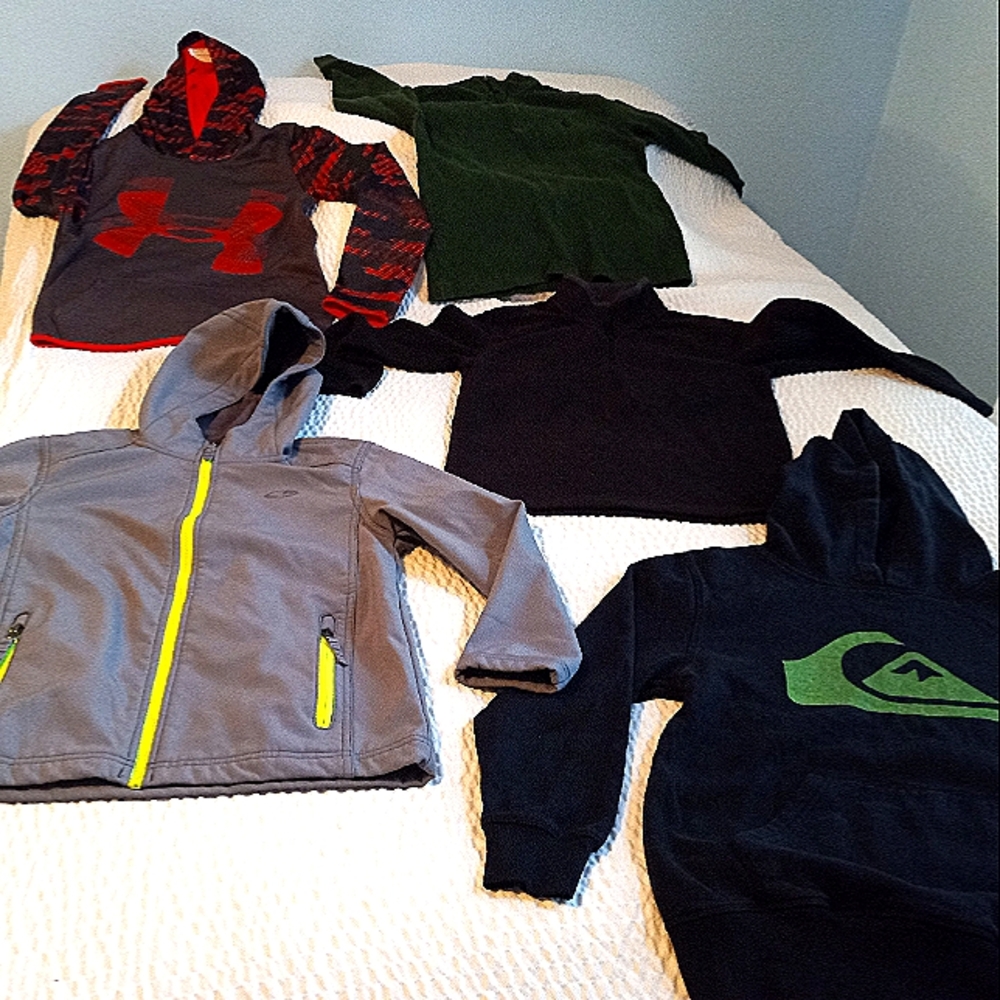 5 for$23.Under ArmourYLG, ChampionM 8-10,QuicksilverS,Old Navy M8,Polo RalfLau